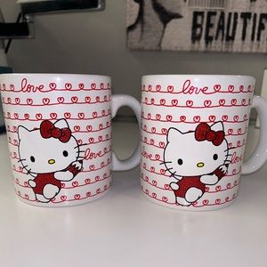 FINAL OFFER!!!! Valentines Day Hello Kitty Love Glitter Mugs Set of 2